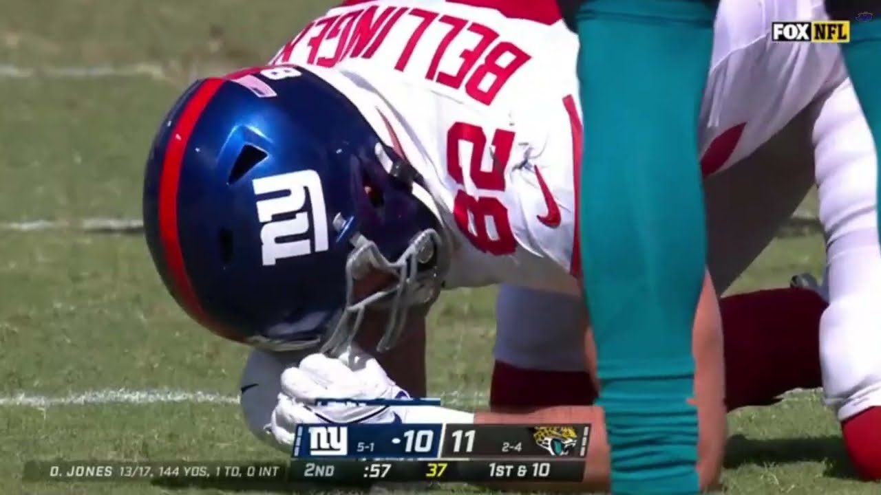Daniel Bellinger SCARY eye injury vs. Jaguars