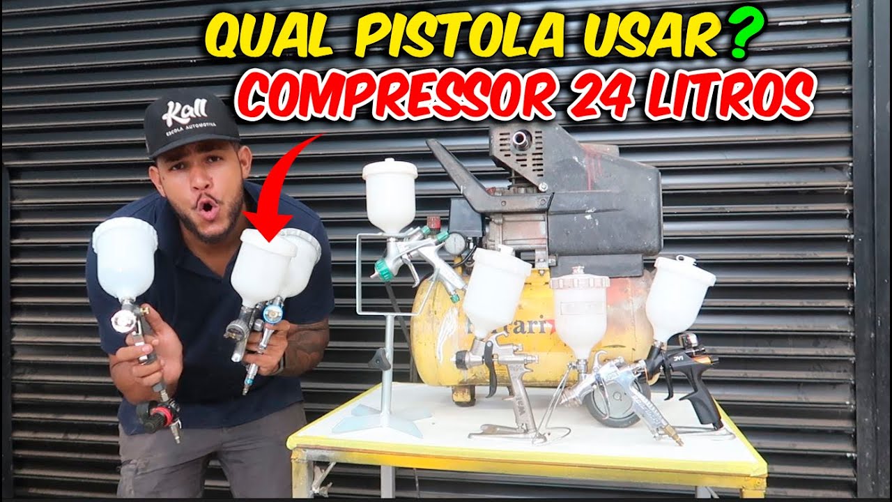 QUAL MELHOR PISTOLA PRA COMPRESSOR DE 24 LITROS? TESTE NA PRÁTICA!