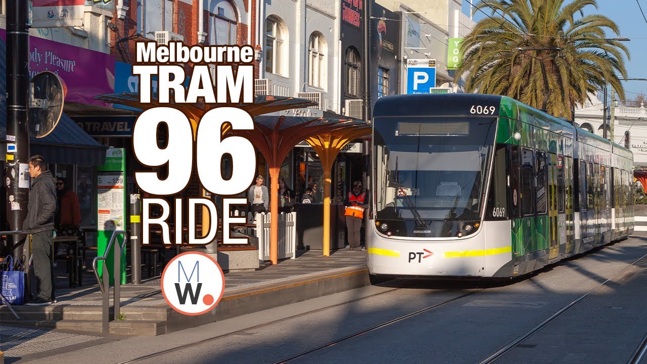 Melbourne: 96 Tram Ride from CBD to Acland St at St. Kilda Beach🚋🏖【4k】