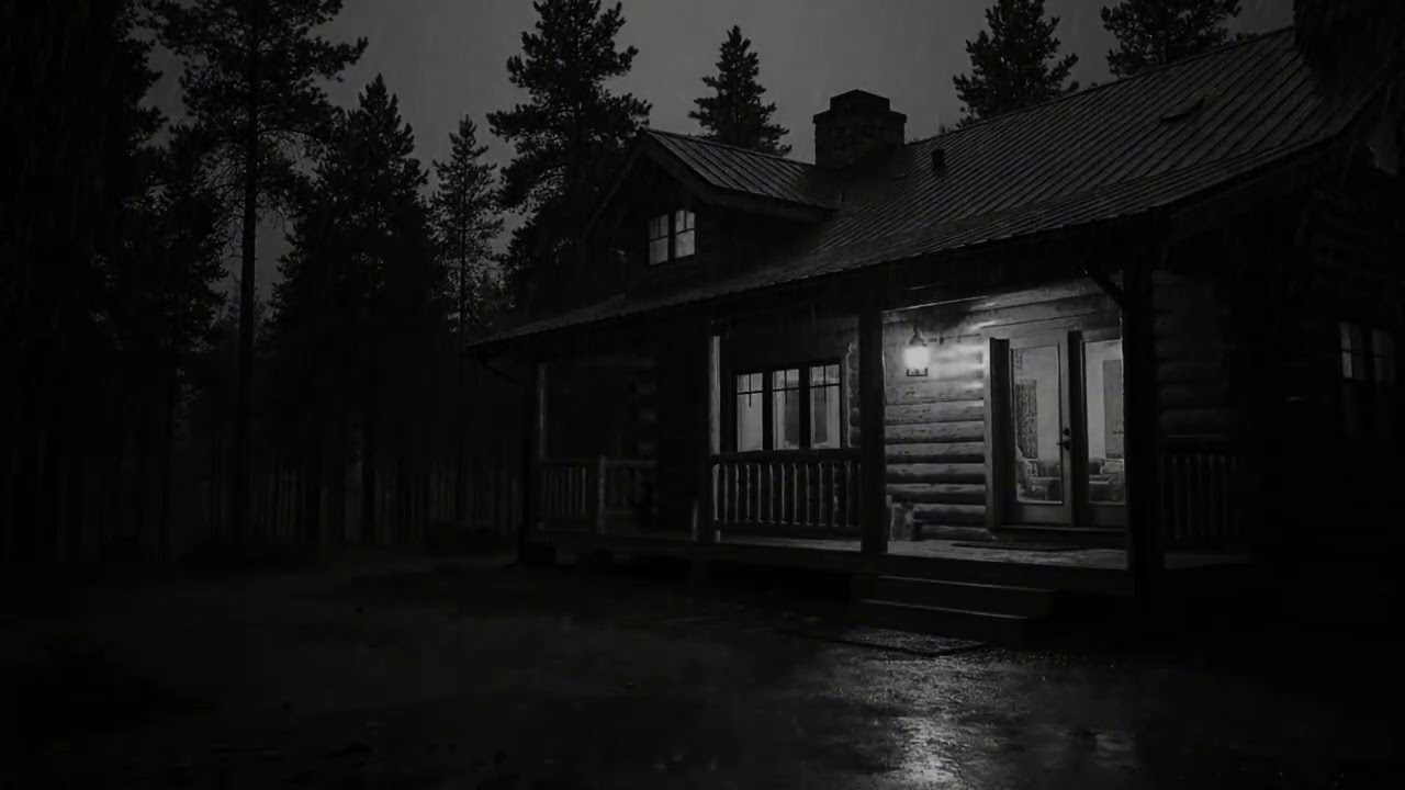 Heavy Rain Sounds for Sleep Recovery – Safe Wooden House | Calm Body