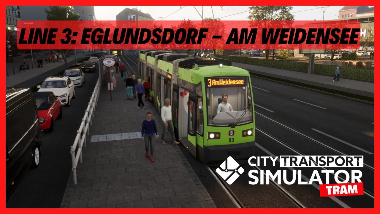 City Transport Simulator | Line 3: Eglundsdorf - Am Weidensee | ULF A1 | Tram Cold Start Career