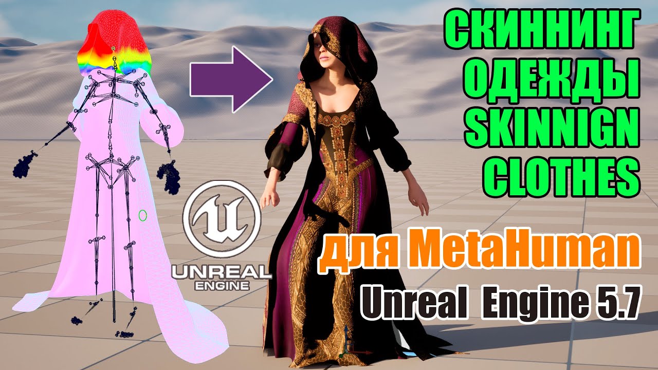 Исправляем деформации капюшона: перераспределение весов Skinning одежды для #MetaHuman #unrealengine
