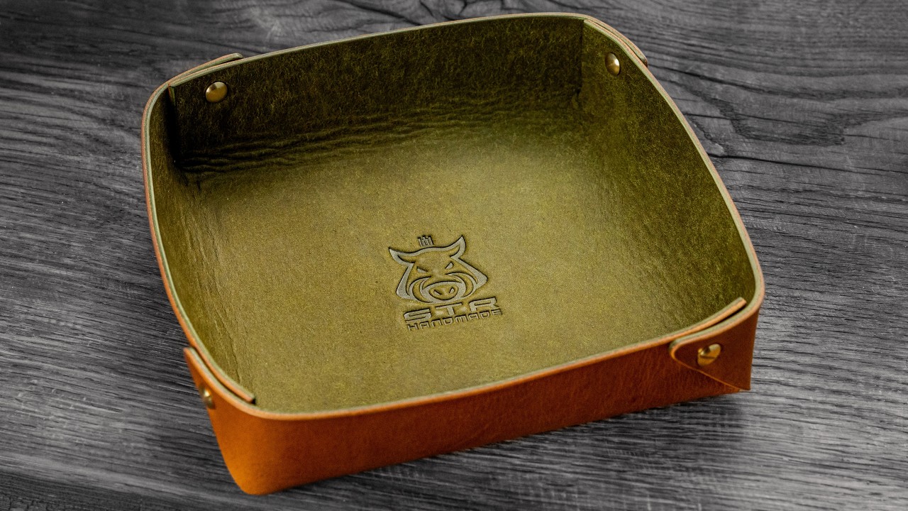 Making Leather Tray for EDC stuff💰🔪🔑 [PDF Pattern] STR Handmade🐗