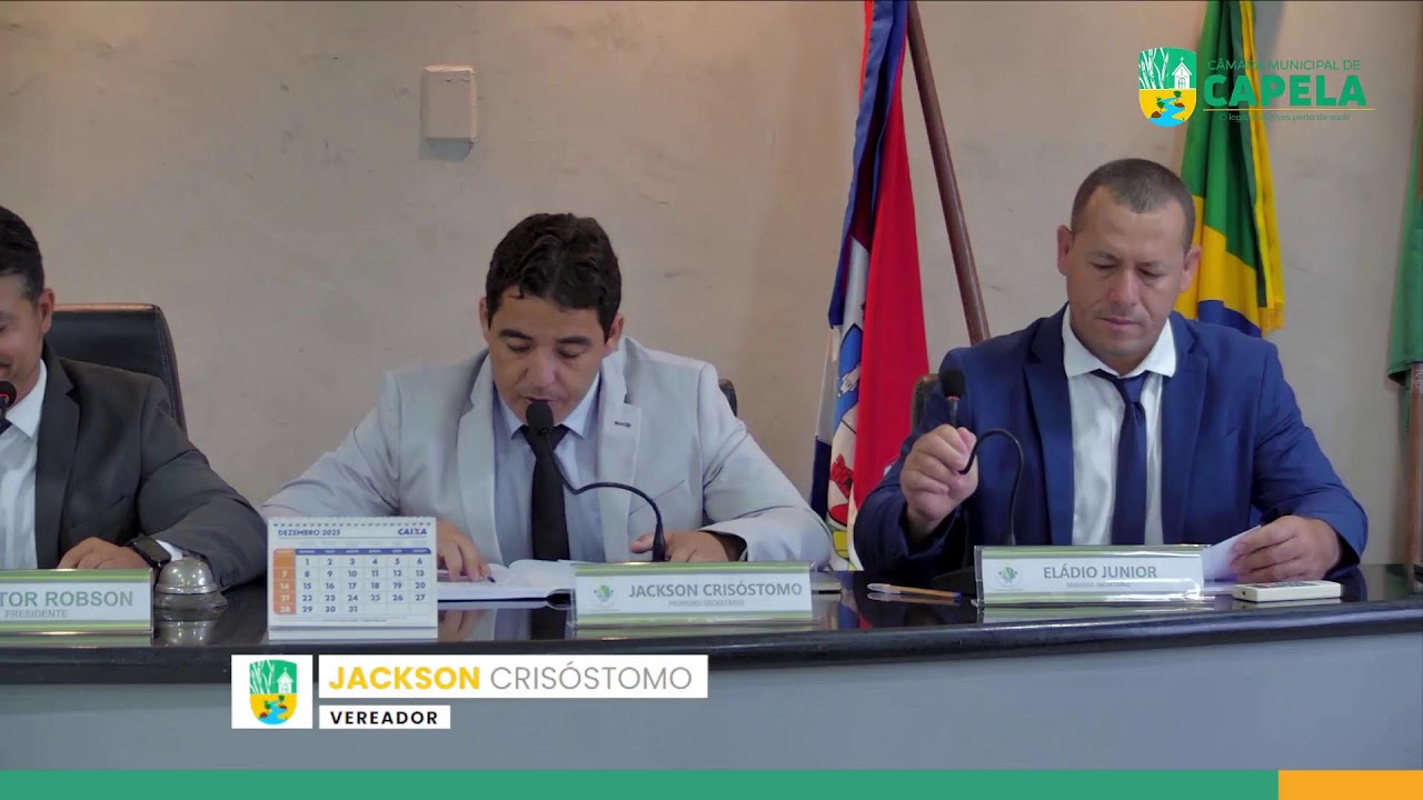 1ª Sessão Extraordinária de 2026 - Câmara Municipal de Capela Alagoas - 14 de Janeiro de 2026.