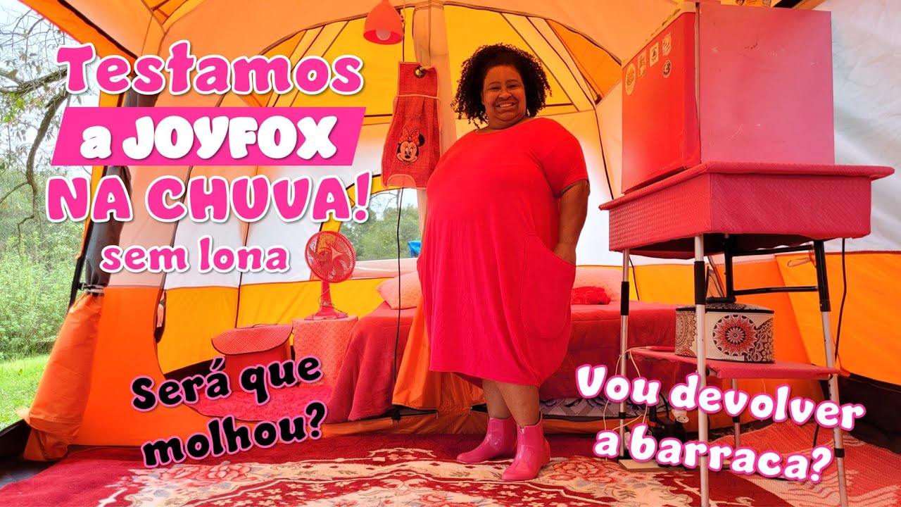 Testando Barraca e Tenda Joyfox com chuva forte e granizo | Rosa Rosinha