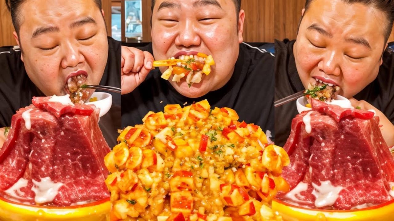 【大胃王挑戰】挑戰吃杭州259元一位的海鮮自助！ M9和牛不限量隨便吃，200隻小龍蝦一口一個嗦過癮｜Food Challenge【櫻木花胖】