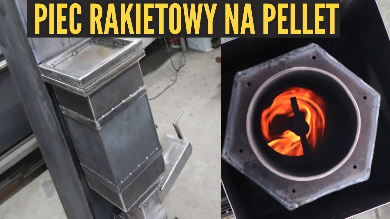 Piec Rakietowy zasilany Pelletem. #rocketstove #piecrakietowy