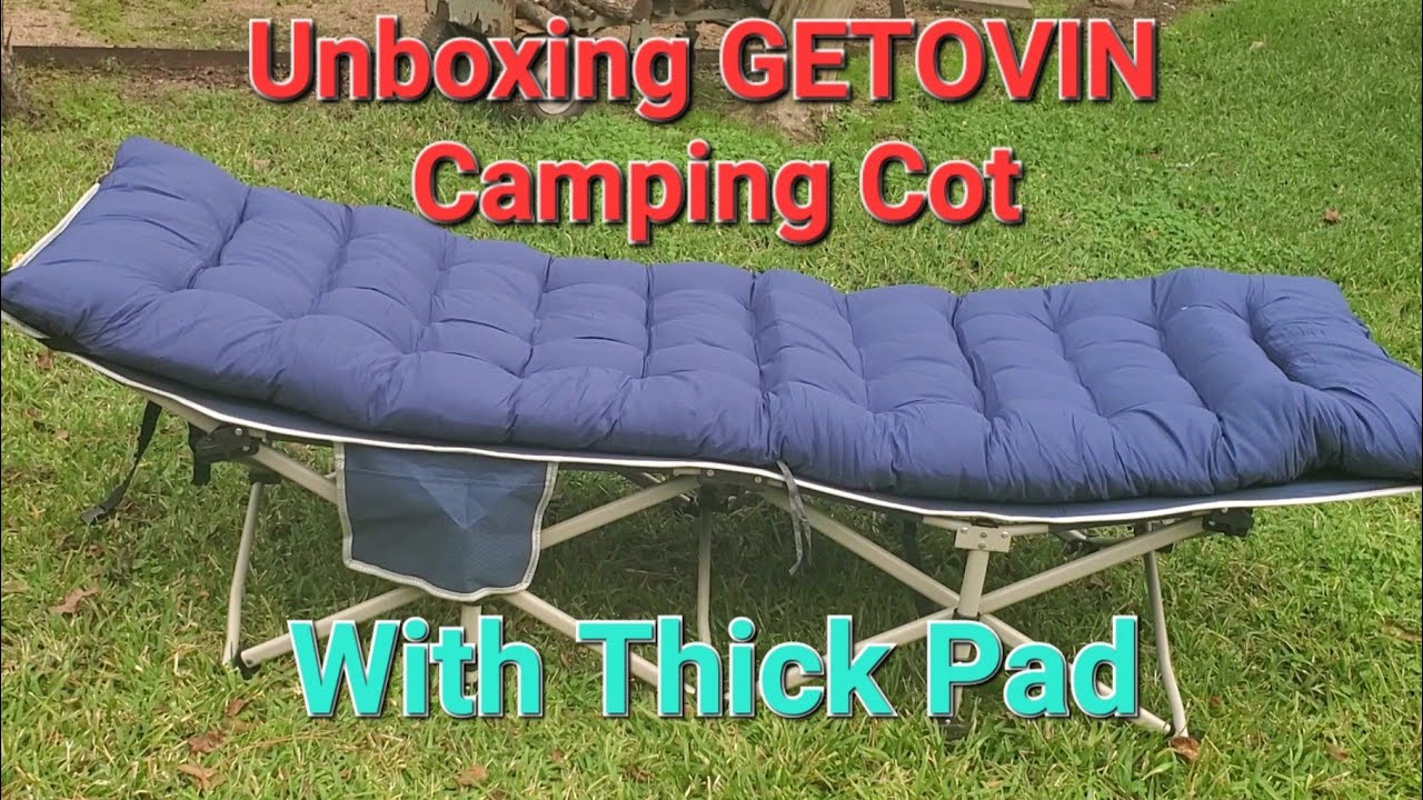 Unboxing GETOVIN Camping Cot With Thick Pad