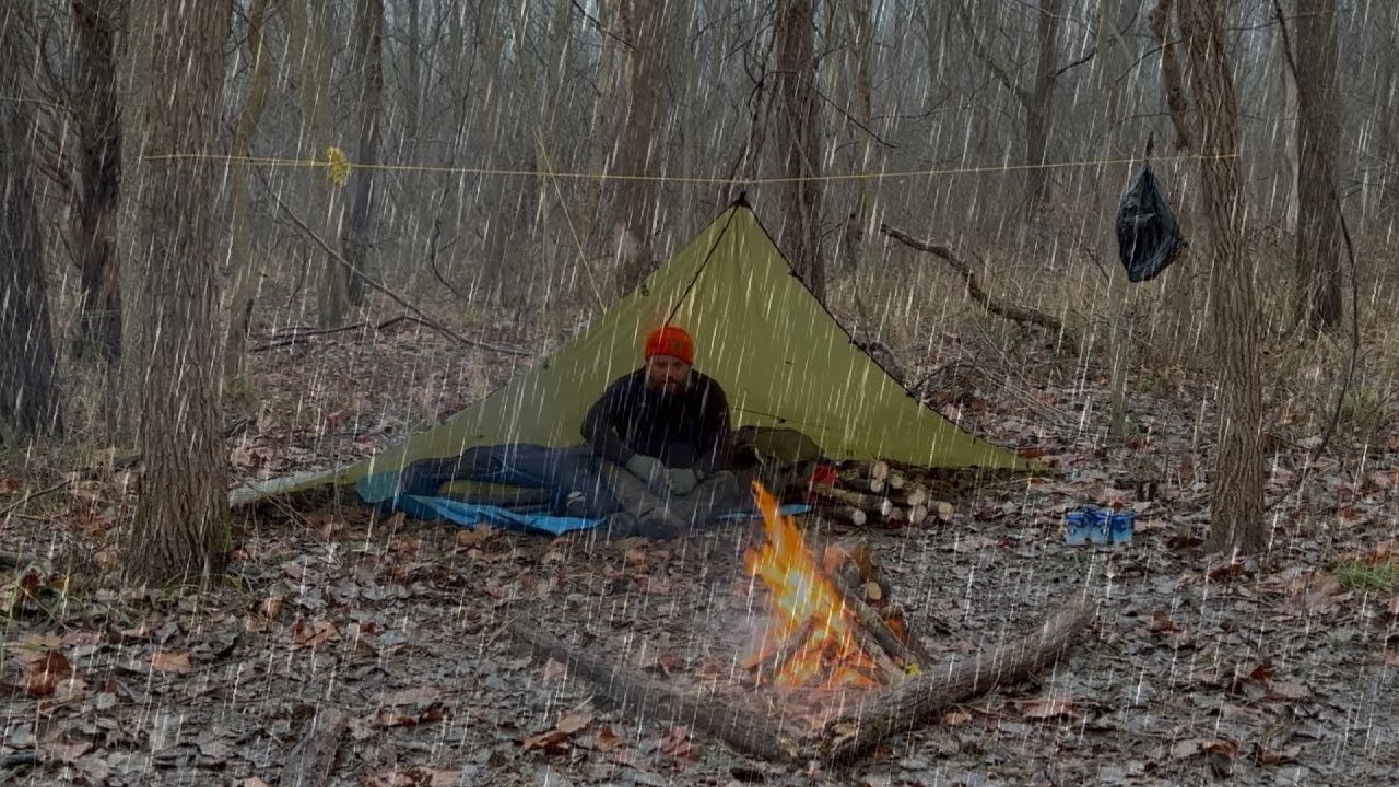Plow Point Tarp Camp in the Rain - an unpleasant surprise