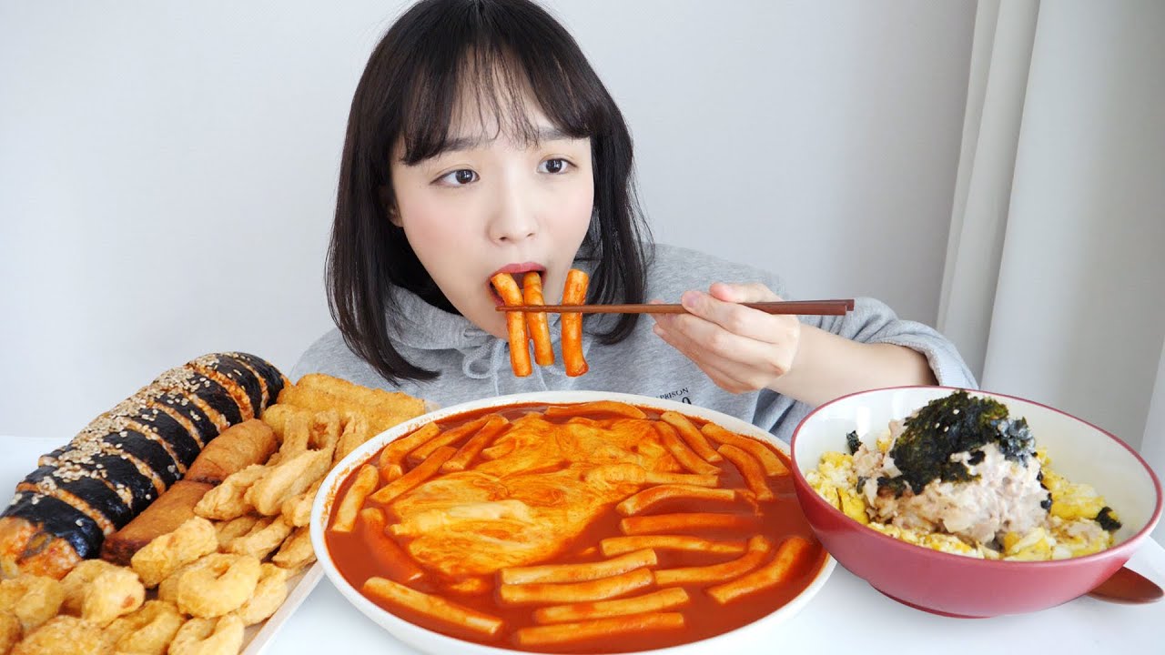 신전떡볶이 참치마요덮밥 먹방 _ 레시피 미러전💛3년전의 내가 만들었던 참치마요 레시피 따라하기 :D