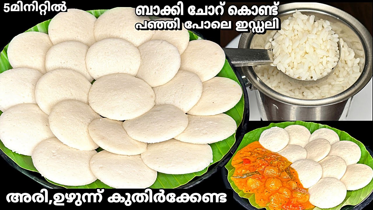 ബാക്കിവന്ന ചോറ് കൊണ്ട് 5മിനിറ്റിൽ അത്ഭുതമായ പഞ്ഞി പോലത്തെ ഇഡ്ഡലി👌 Idli Recipe| Leftover Rice Idli