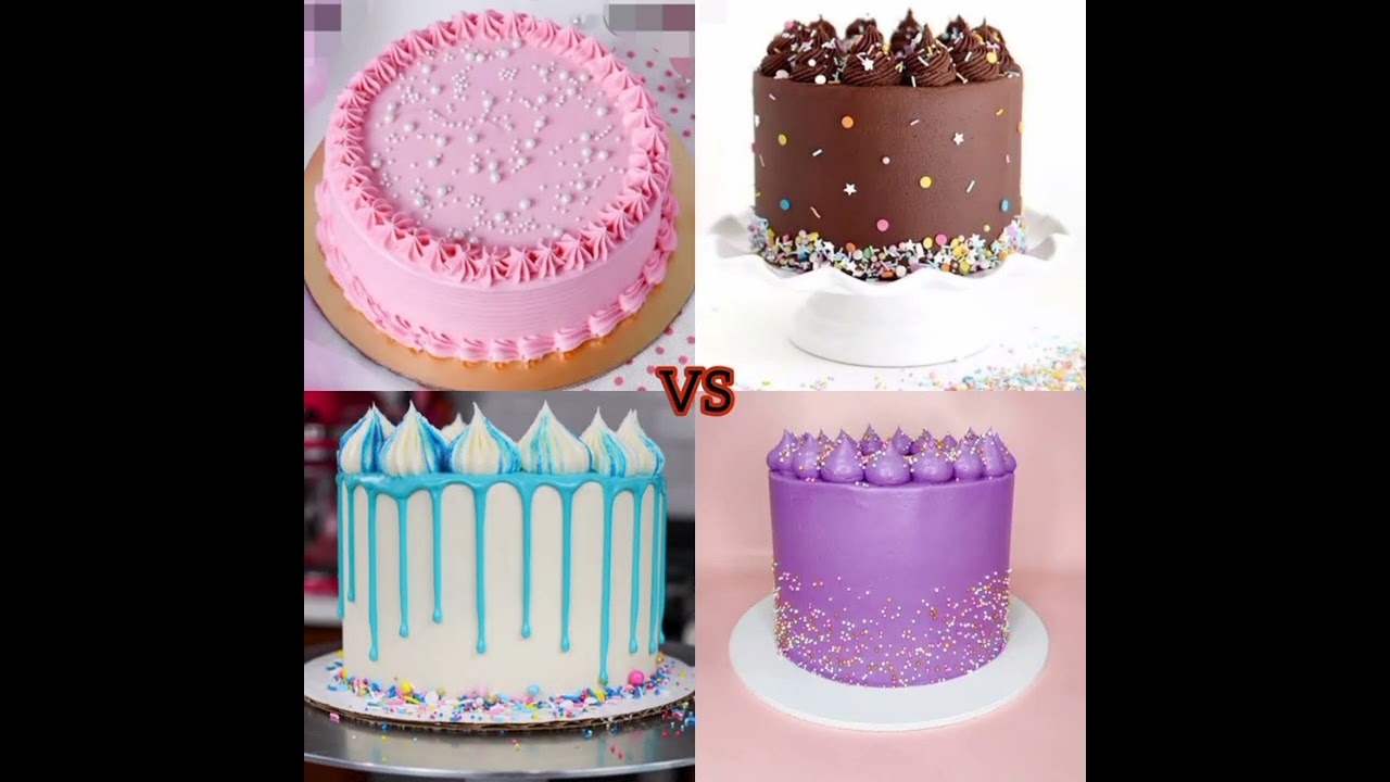 #pink cake vs #chocolate   cake #vs #blue  cake vs #purple colour cake //#shortsviral