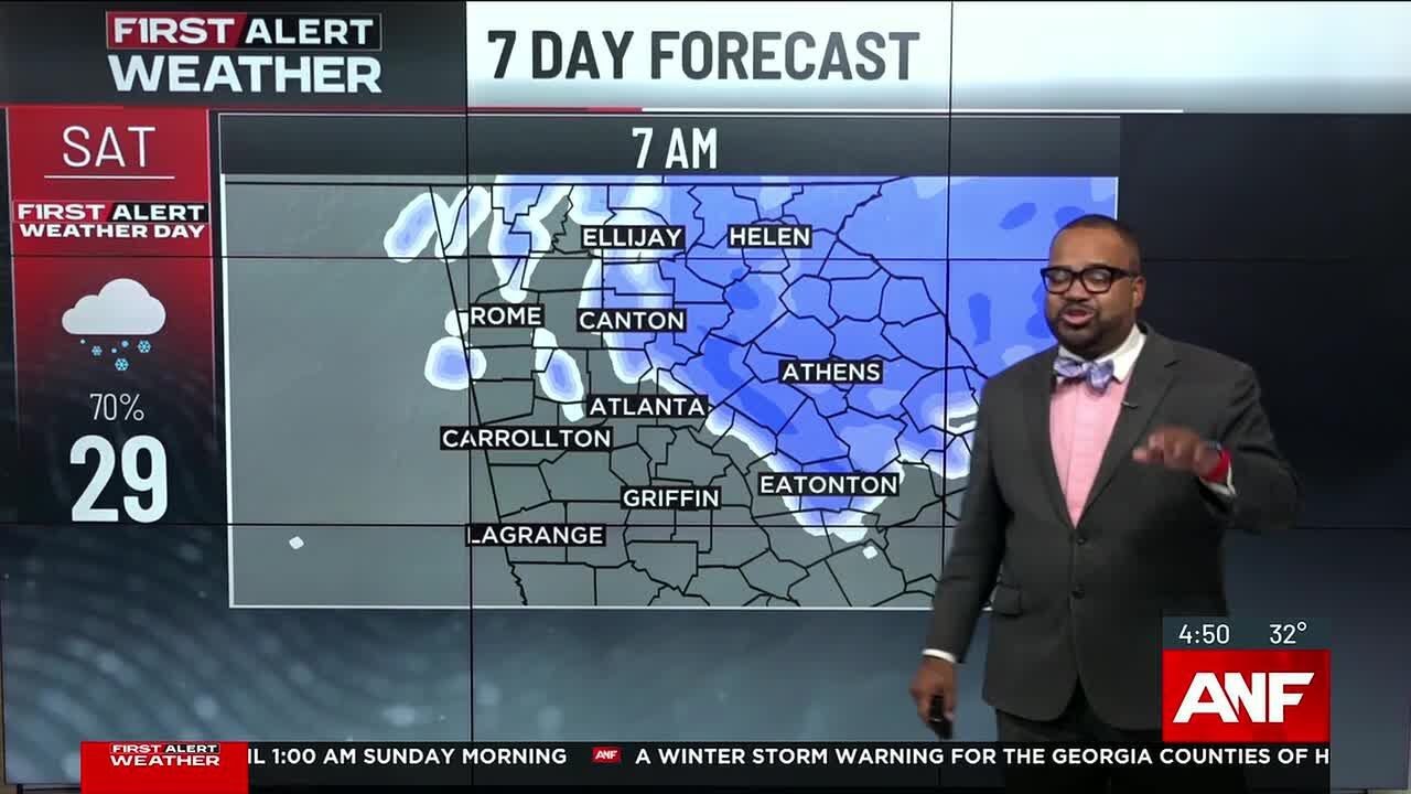 Snow storm expected in north Georgia Saturday morning
