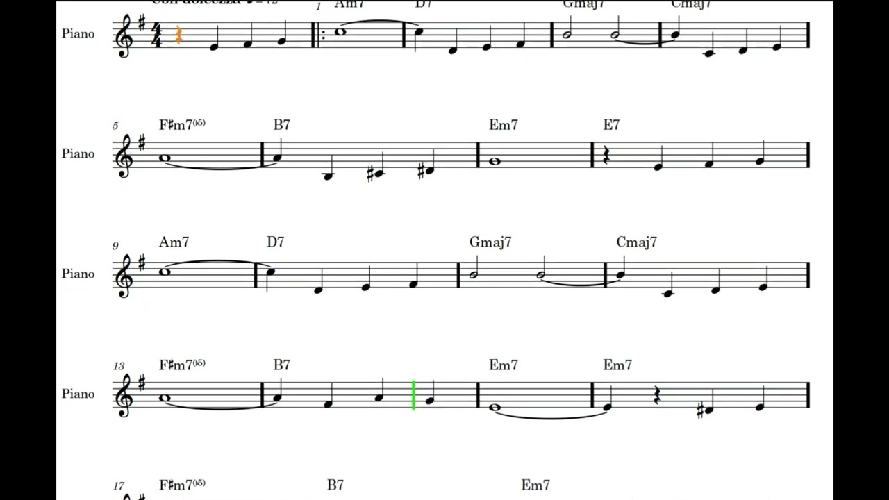 Autumn Leaves - Spartito Animato - Scuole Medie, Jazz, Easy Piano