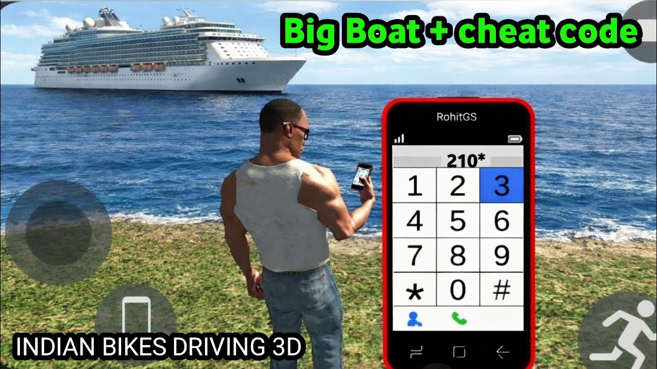 Big boat + cheat code in Indian bike driving 3D Game  |Big Boat| Cheat Code | New Update|
