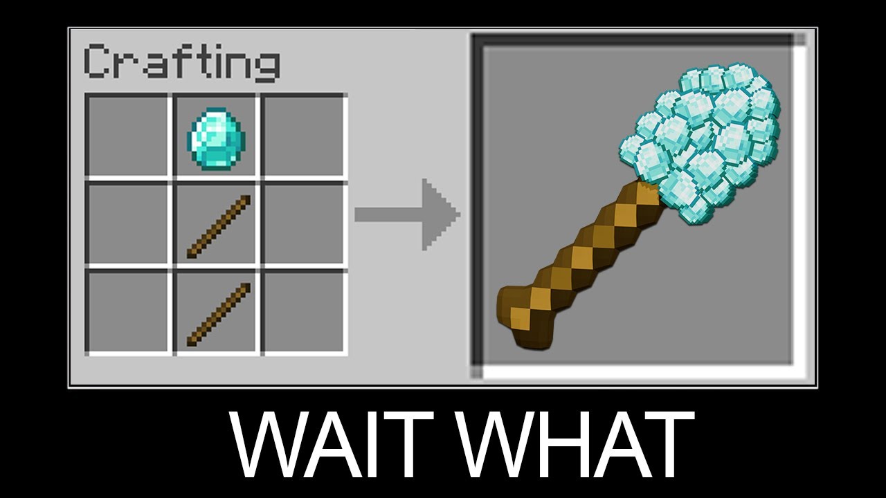 Minecraft wait what meme part 9 (Crafting Big Diamond Shovel)