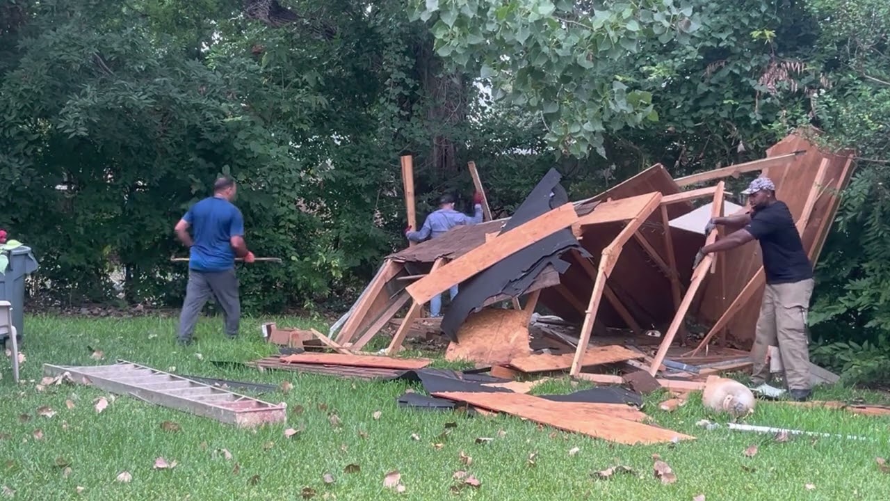Shed demolition in Fort Worth, Texas!!