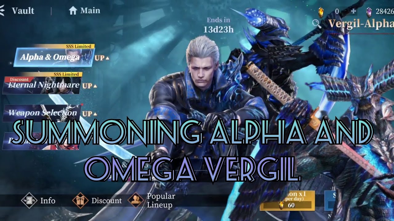 Alpha and Omega Vergil gscha summon One of my unluckiest gacha pull ever !!!!