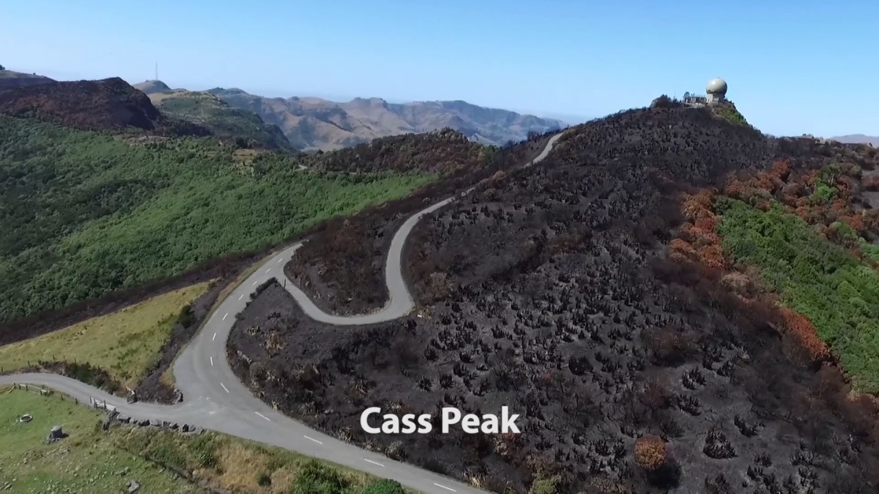 Aerial video showing fire damage on the Christchurch Port Hills (edited version)