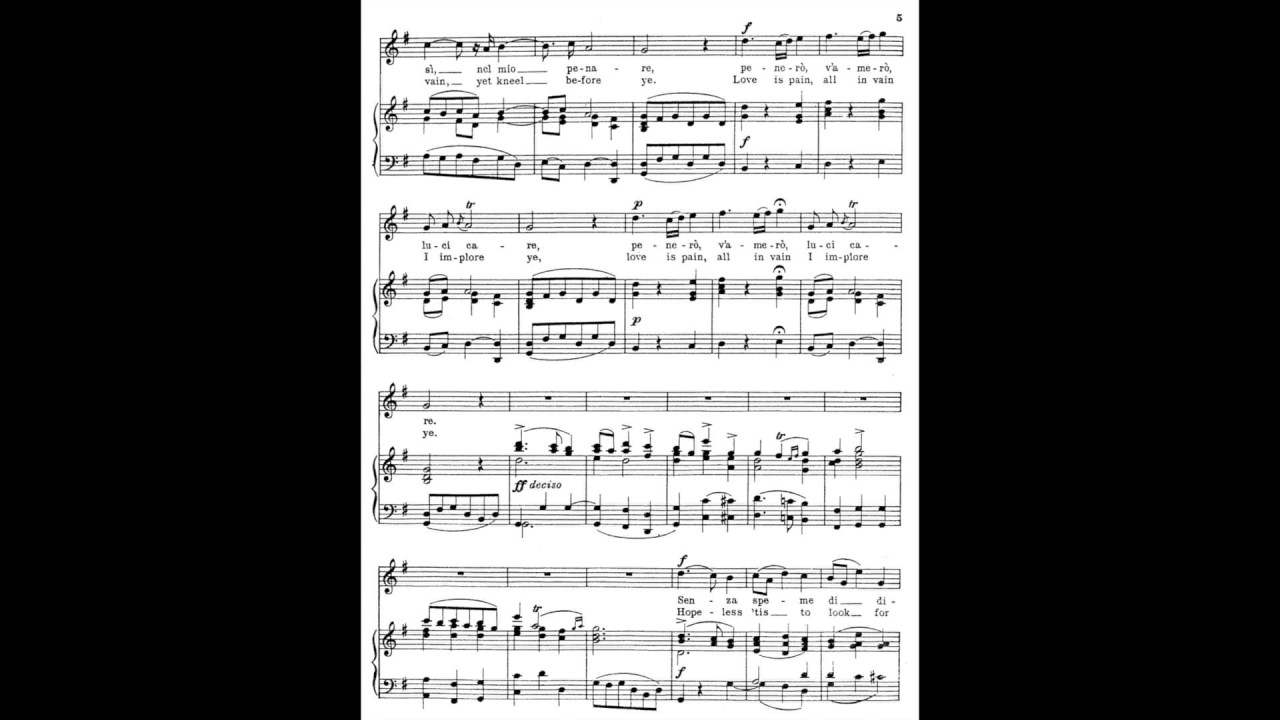 1 Per la gloria d adoravi (from 24 Italian Songs and Arias) piano melody and accompaniment