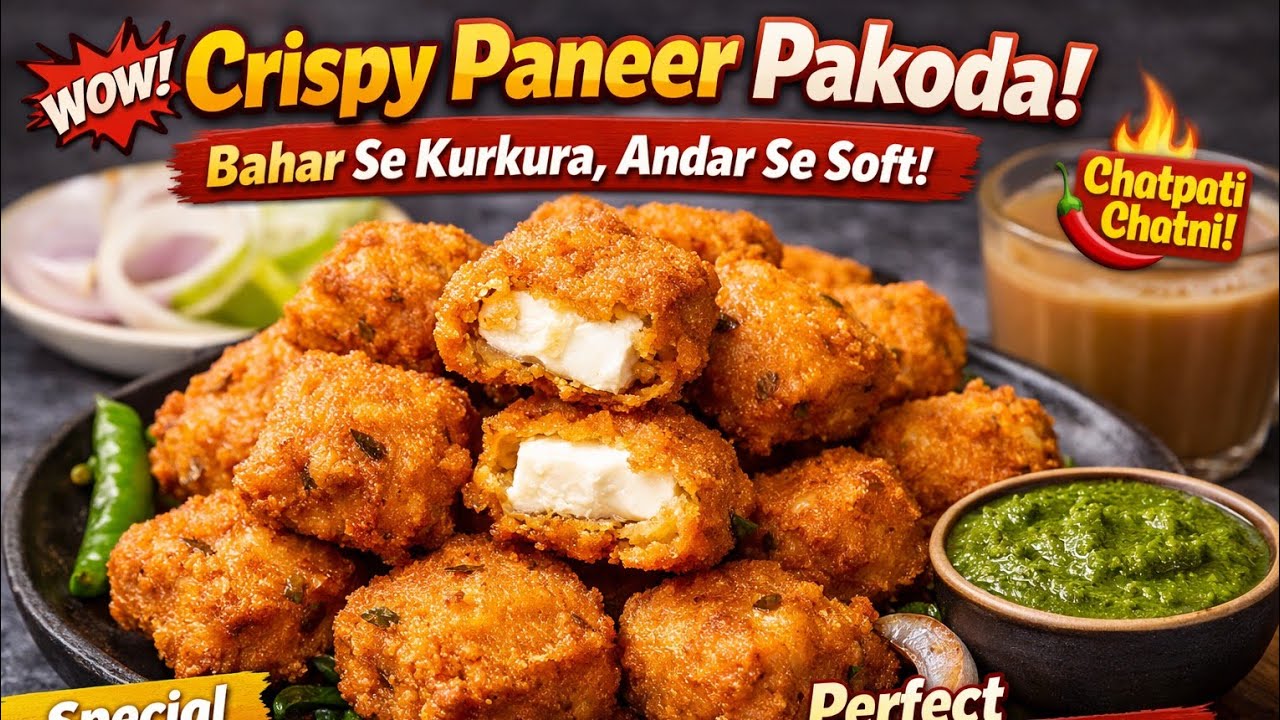 पनीर पकोड़ा एकदम रेस्टोरेंट जैसा टेस्ट|Crispy Paneer Pakoda easy recipe😋|#cooking #recipe #food 