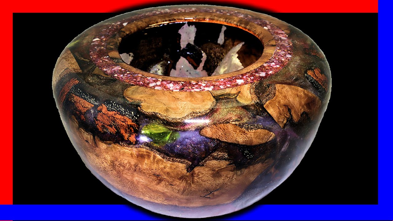Woodturning a Gnarly Oak Burl and Resin Form or Bowl