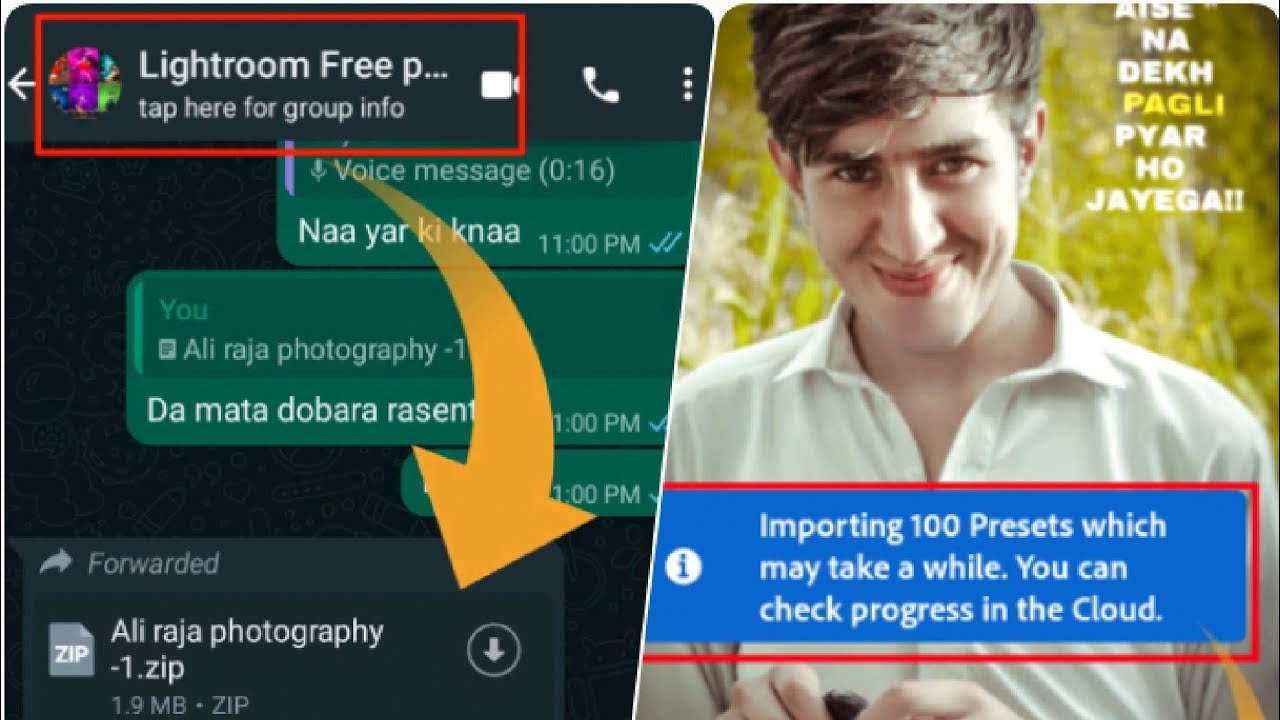 How to add presets WhatsApp to Lightroom || WhatsApp se presets Lightroom mein kiase add karna ha||