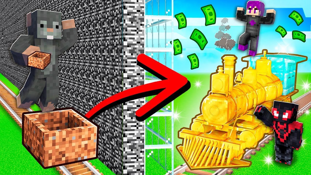 ماين كرافت تحدي بناء افضل قطار سريع ضد سحس الفأر و تيتا استخدمنا الغش ..( 1Vs2 ) 😨🔥