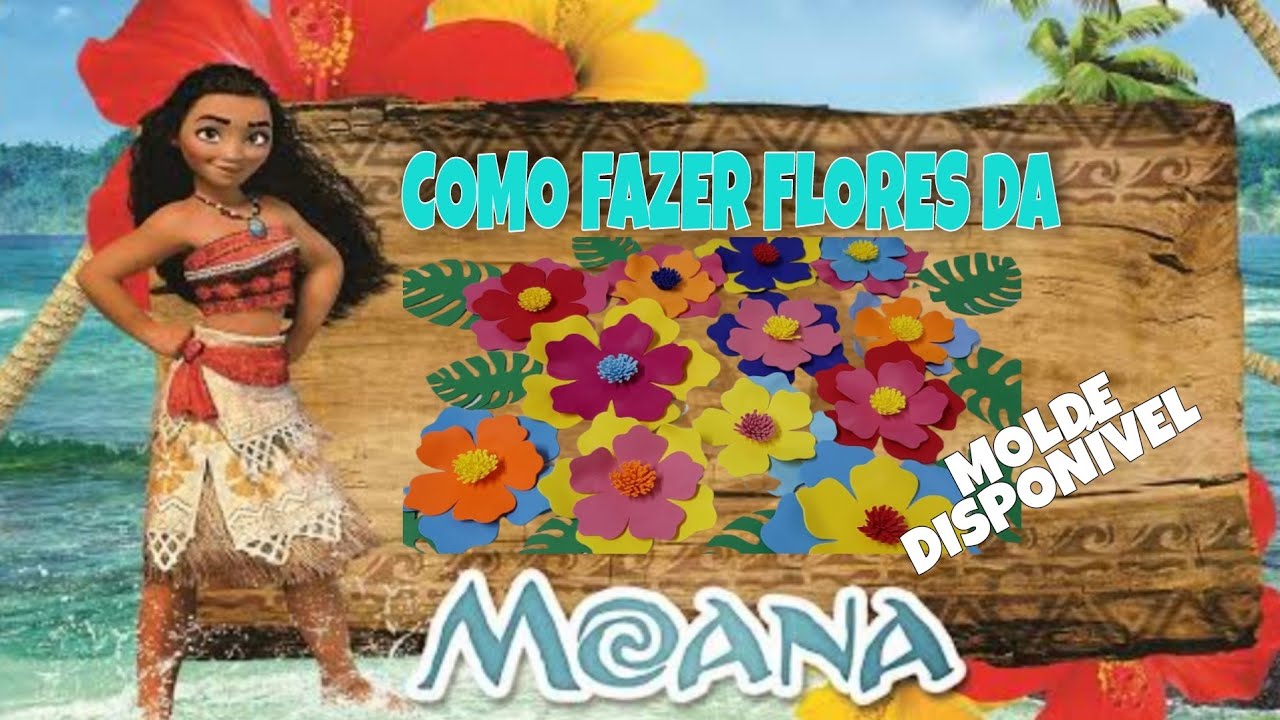 COMO FAZER FLORES EM EVA PARA DECORAÇÃO DA MOANA