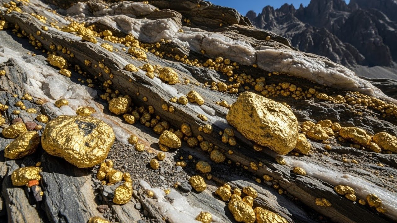 Uncovering Hidden Gold: Raw Nuggets Found Inside Natural Rock!