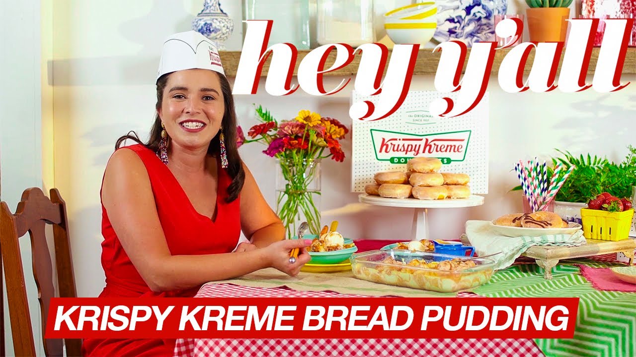 Ivy Creates an Easy Dessert with Leftover Doughnuts | Krispy Kreme Bread Pudding | Hey Y'all
