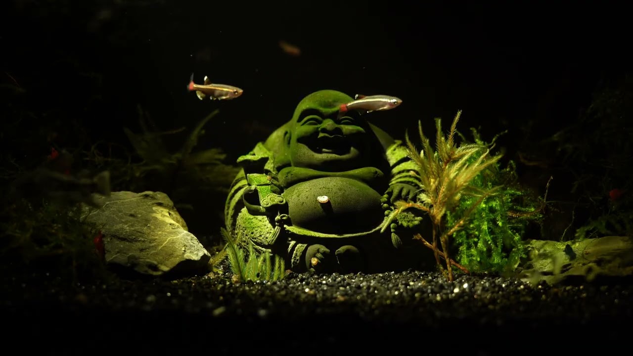 2hrs 4K Living Aquarium with Maitreya Buddha