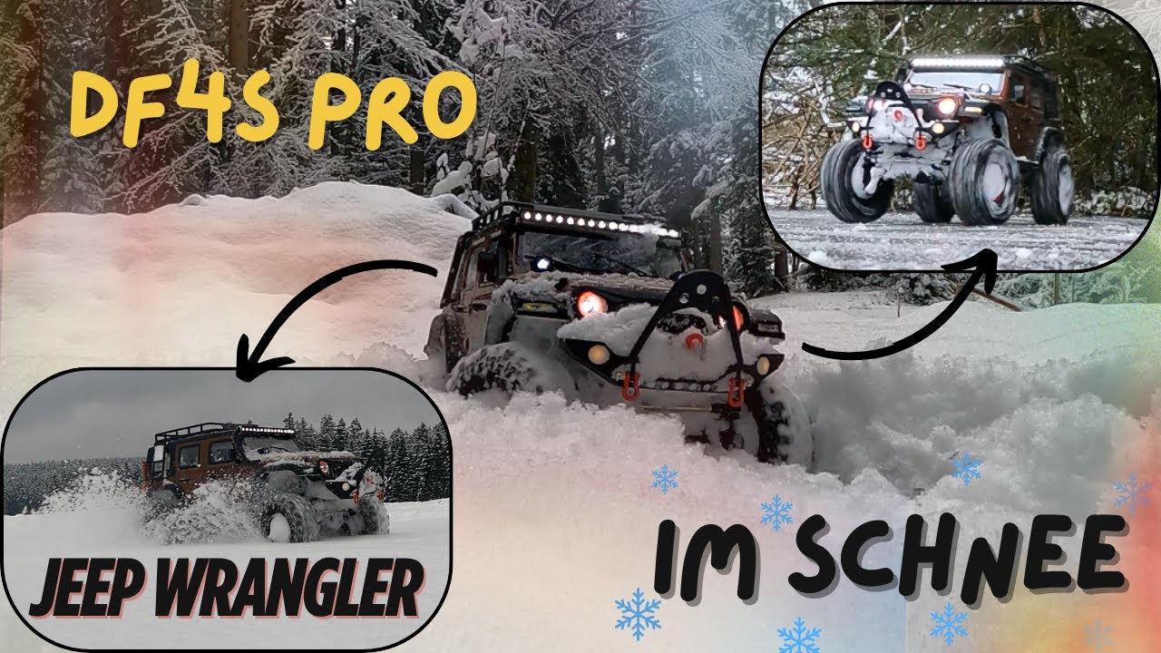 DF4S Pro Jeep Wrangler RC Scale Crawler EXTREME SNOW & ICE ACTION ∥ 4K