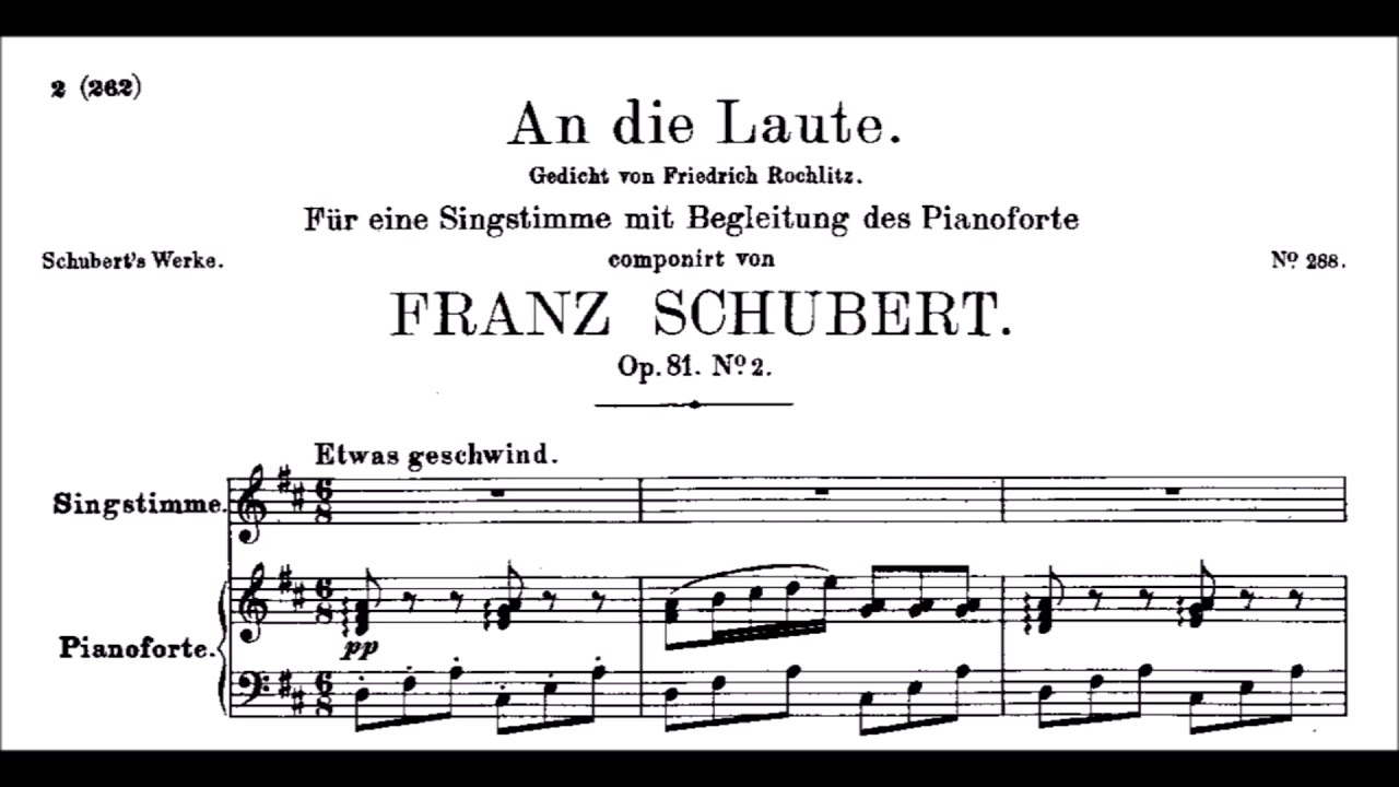 Schubert - An die Laute, D 905