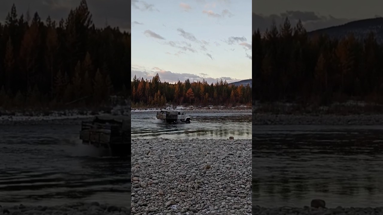 Переправа вброд. Река Китой. Опасный метод. Иркутская обл 🌲🌲🌲.