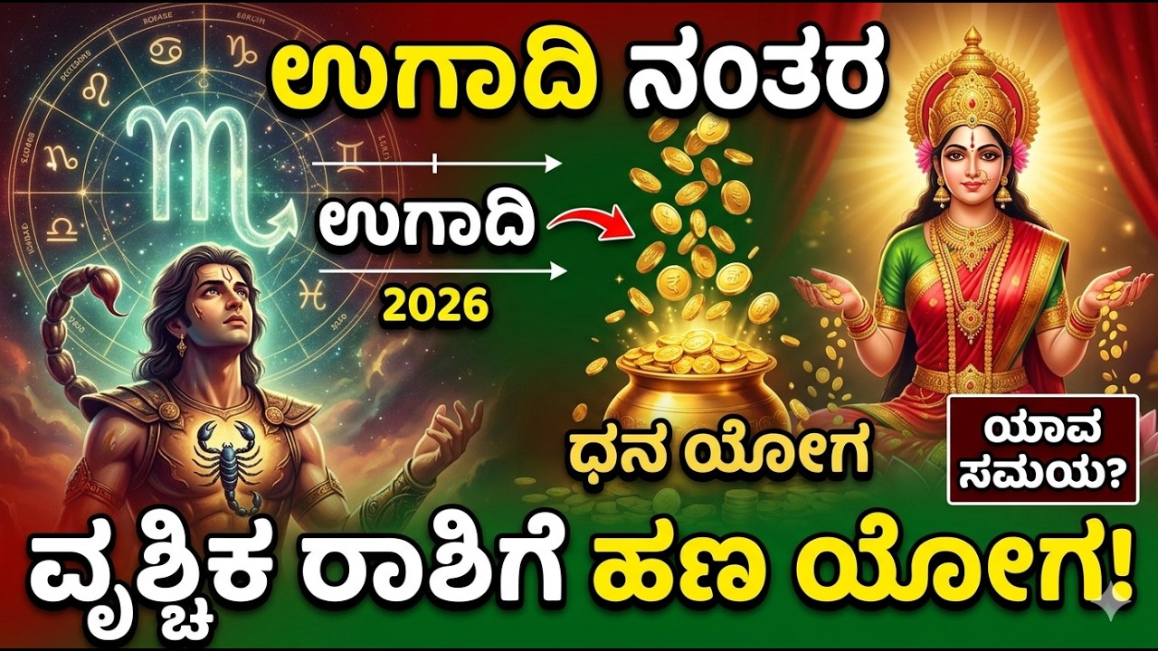 ಉಗಾದಿ ನಂತರ ವೃಶ್ಚಿಕ ರಾಶಿಗೆ ಹಣ ಯೋಗ ಬರುವ ಸಮಯ | Vrischika Rashi Money Yoga After Ugadi
