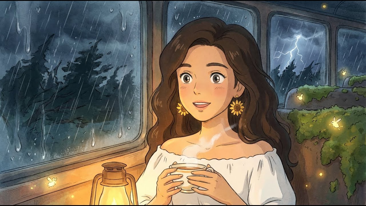 Lost in Forest During Thunderstorm | Cozy Ghibli ASMR