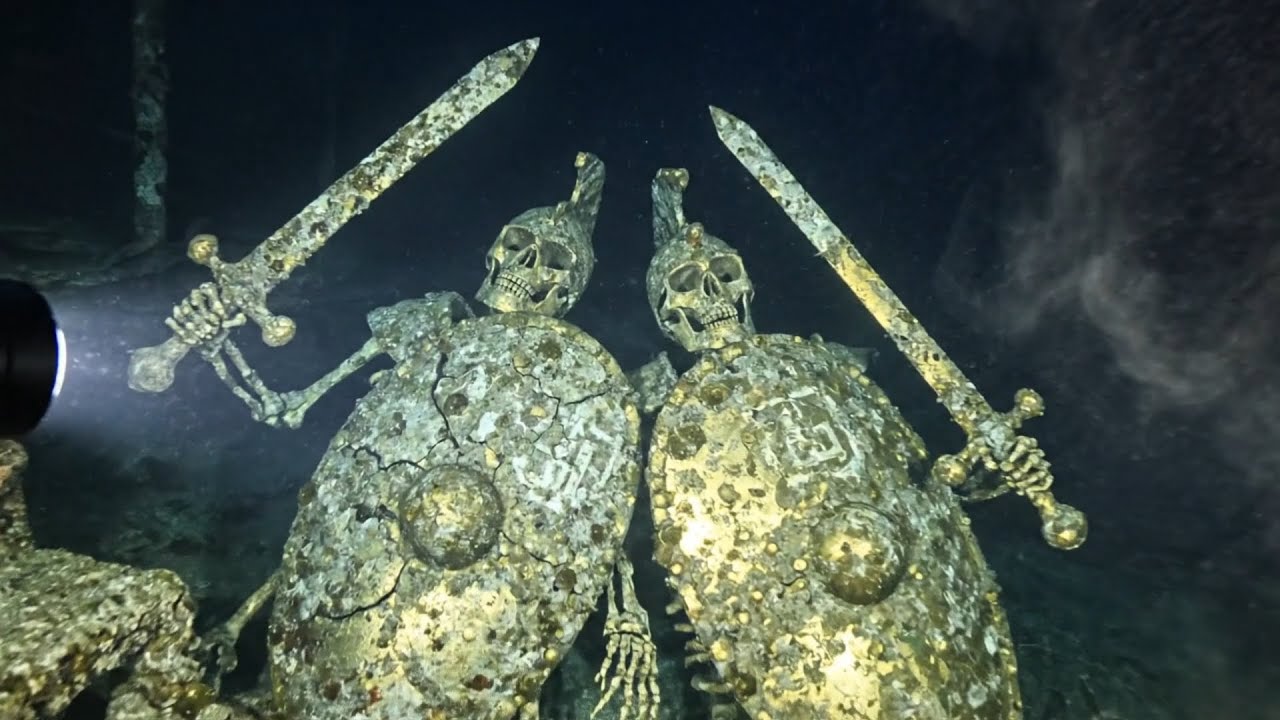 Os restos mortais de um grupo de piratas que foi engolido por um tsunami. Um enorme tesouro.
