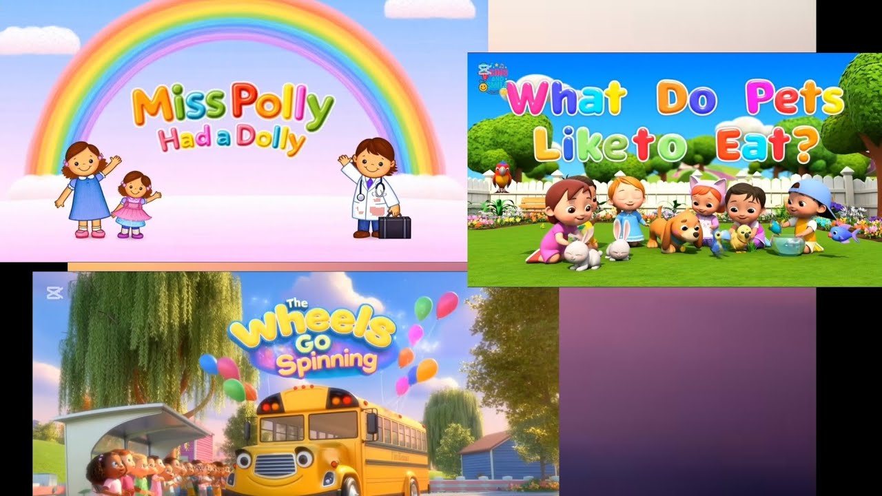 The Wheels Go Spinning, Miss Dolly & What Do Pets Eat? | Fun Kids Songs Compilation