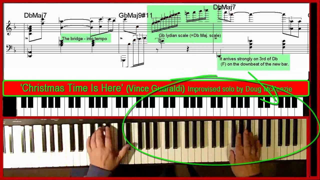 'Christmas Time is Here' - solo jazz piano tutorial