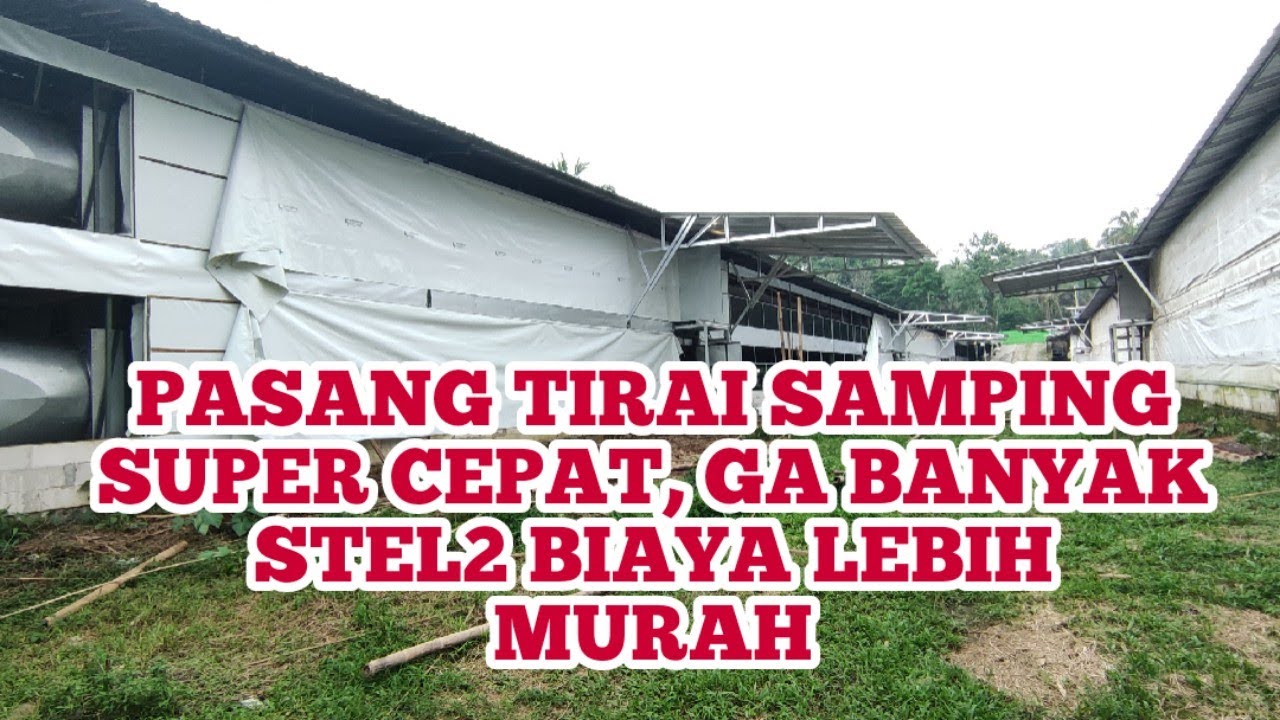 pasang tirai kandang ayam dengan kerekan atau winch