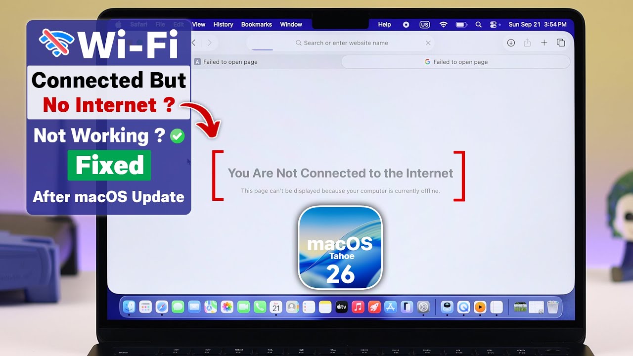 Исправление — MacBook Tahoe с ОС macOS 26 подключен к WiFi, но нет интернета!