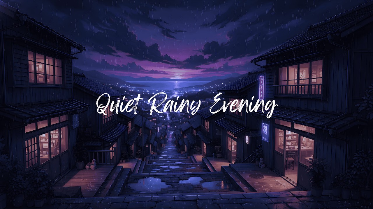 Rainy Evening in a Quiet Town 🌧️ Cozy Lofi Beats for Study, Relax & Sleep
