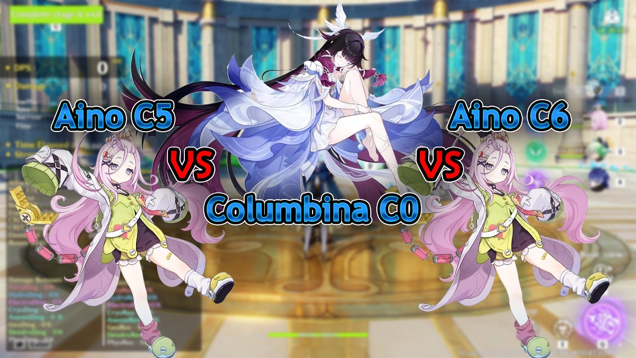 Miliastra Test | Aino C5 C6 vs Columbina C0 | Genshin Impact