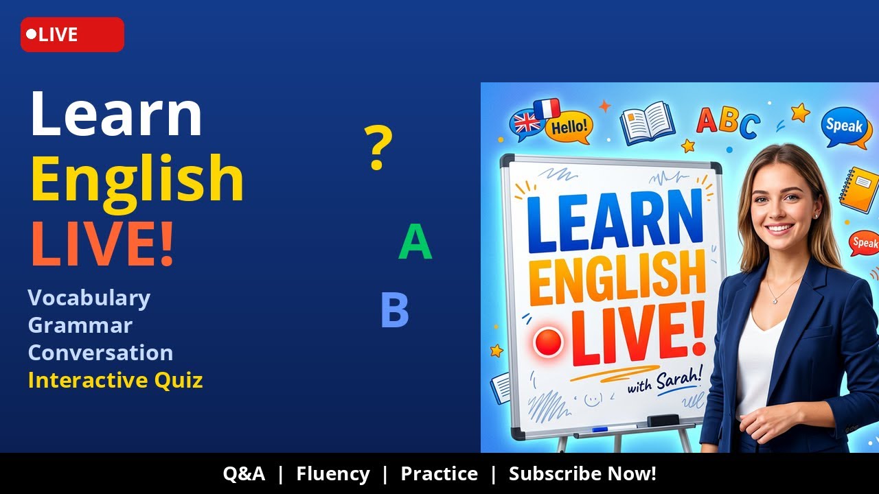🔴 Learn English LIVE! | Vocabulary, Grammar & Conversation Practice