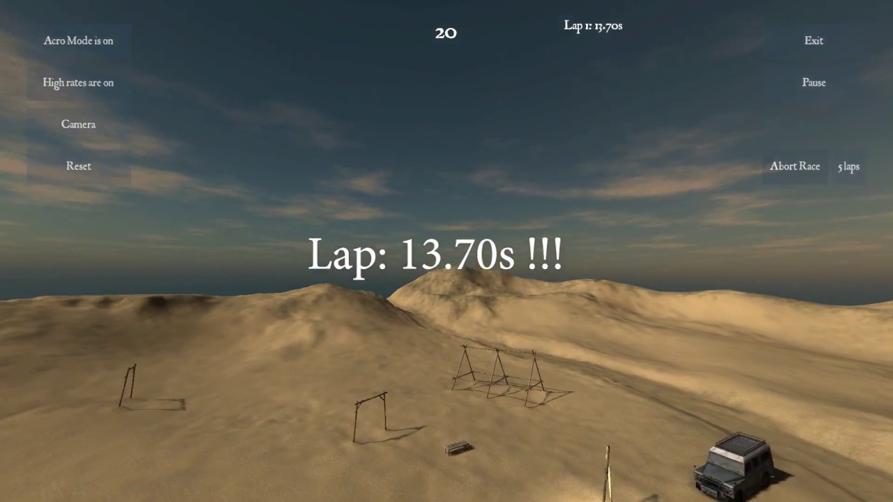 SIM#00 fpv-freerider 13,7s my Record on Desert map.