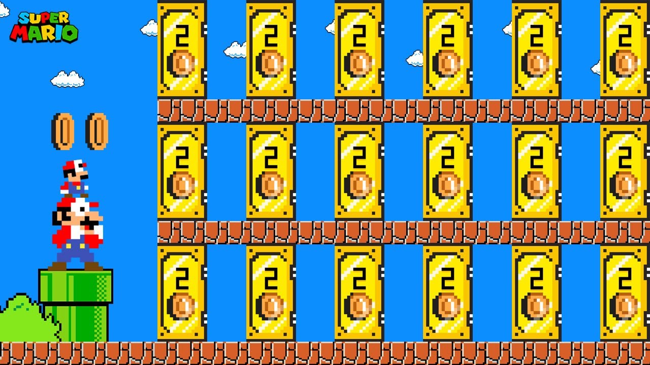 Super Mario Bros., but Mario and Tiny Mario Mysterious Coin Door| Spooky