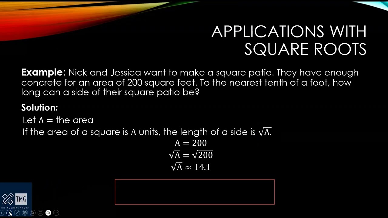 Applications with Square Roots