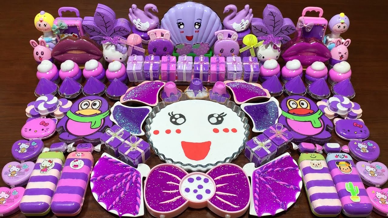 PURPLE Or VIOLET ??? Mixing Random Things Into Slime !! Satisfying Slime Videos #1011