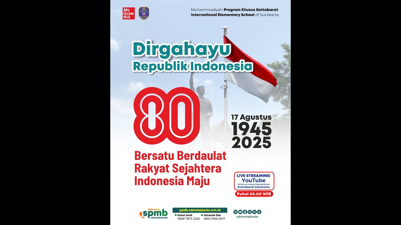 UPACARA PERINGATAN HUT KE-80 RI | SD Muhammadiyah PK Kottabarat Surakarta